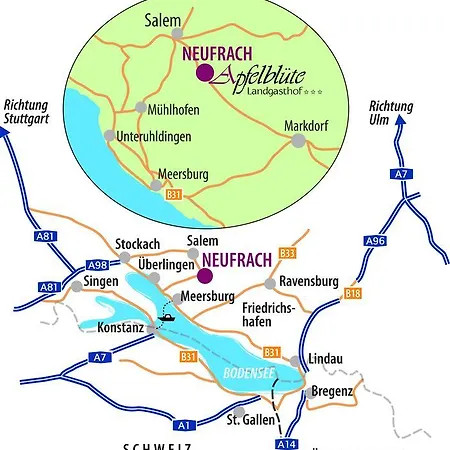 ホテル Apfelbluete 8 Km Vom Bodensee